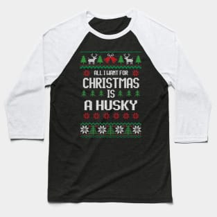 cute Husky Baseball T-Shirt